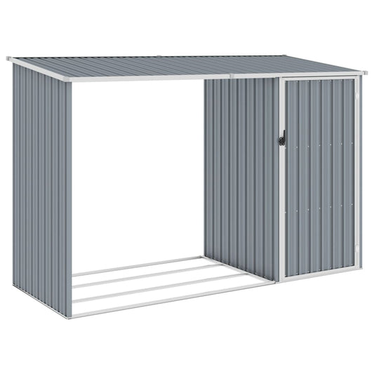 Garten Brennholzlager Grau 245x98x159 cm Verzinkter Stahl - Pazzar.ch