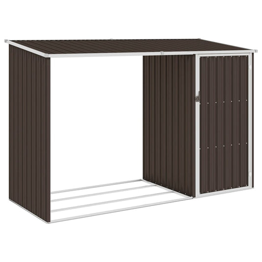 Garten Brennholzlager Braun 245x98x159 cm Verzinkter Stahl - Pazzar.ch