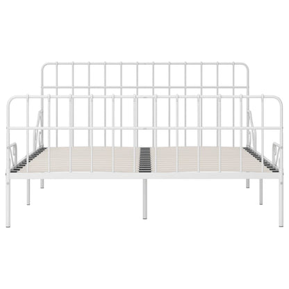Bettgestell mit Lattenrost Weiß Metall 200 × 200 cm - Pazzar.ch