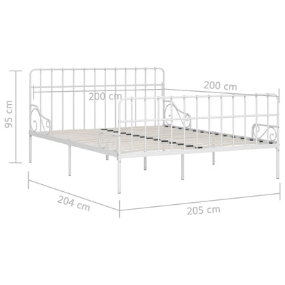 Bettgestell mit Lattenrost Weiß Metall 200 × 200 cm - Pazzar.ch