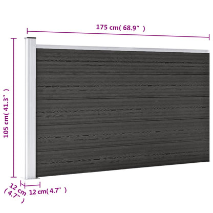 Gartenzaun WPC 175x105 cm Grau - Pazzar.ch