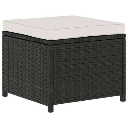 5-tlg. Garten-Lounge-Set mit Auflagen Poly Rattan Schwarz - Pazzar.ch