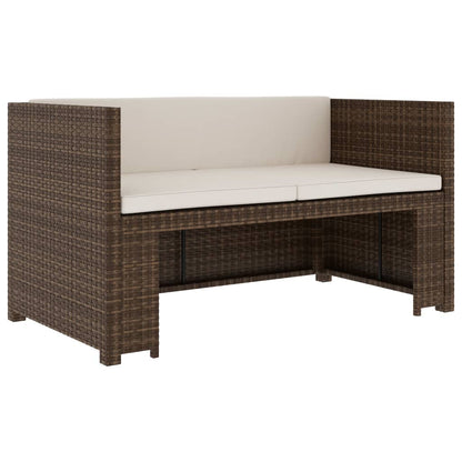 5-tlg. Garten-Lounge-Set mit Auflagen Poly Rattan Braun - Pazzar.ch