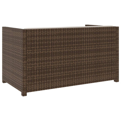 5-tlg. Garten-Lounge-Set mit Auflagen Poly Rattan Braun - Pazzar.ch