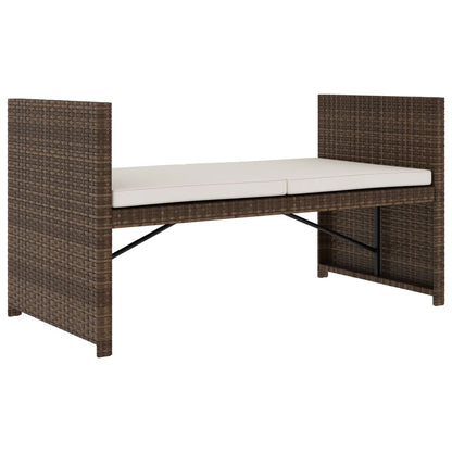 5-tlg. Garten-Lounge-Set mit Auflagen Poly Rattan Braun - Pazzar.ch
