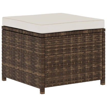 5-tlg. Garten-Lounge-Set mit Auflagen Poly Rattan Braun - Pazzar.ch