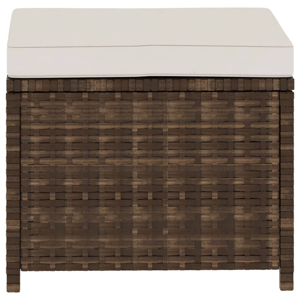 5-tlg. Garten-Lounge-Set mit Auflagen Poly Rattan Braun - Pazzar.ch