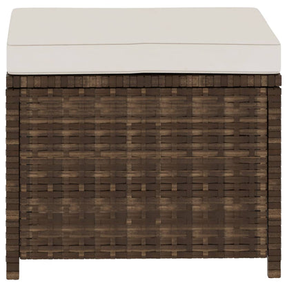 5-tlg. Garten-Lounge-Set mit Auflagen Poly Rattan Braun - Pazzar.ch