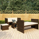 5-tlg. Garten-Lounge-Set mit Auflagen Poly Rattan Braun