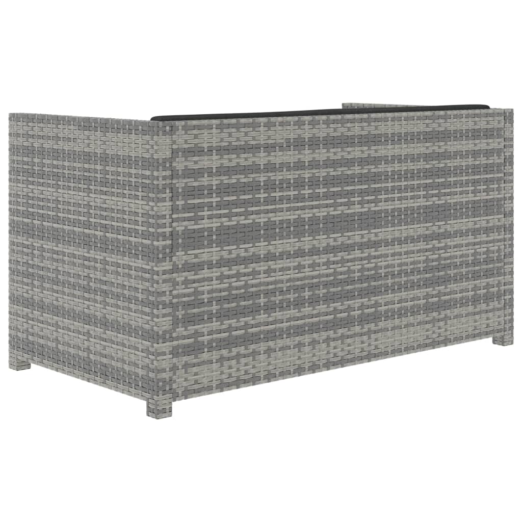5-tlg. Garten-Lounge-Set mit Auflagen Poly Rattan Grau - Pazzar.ch