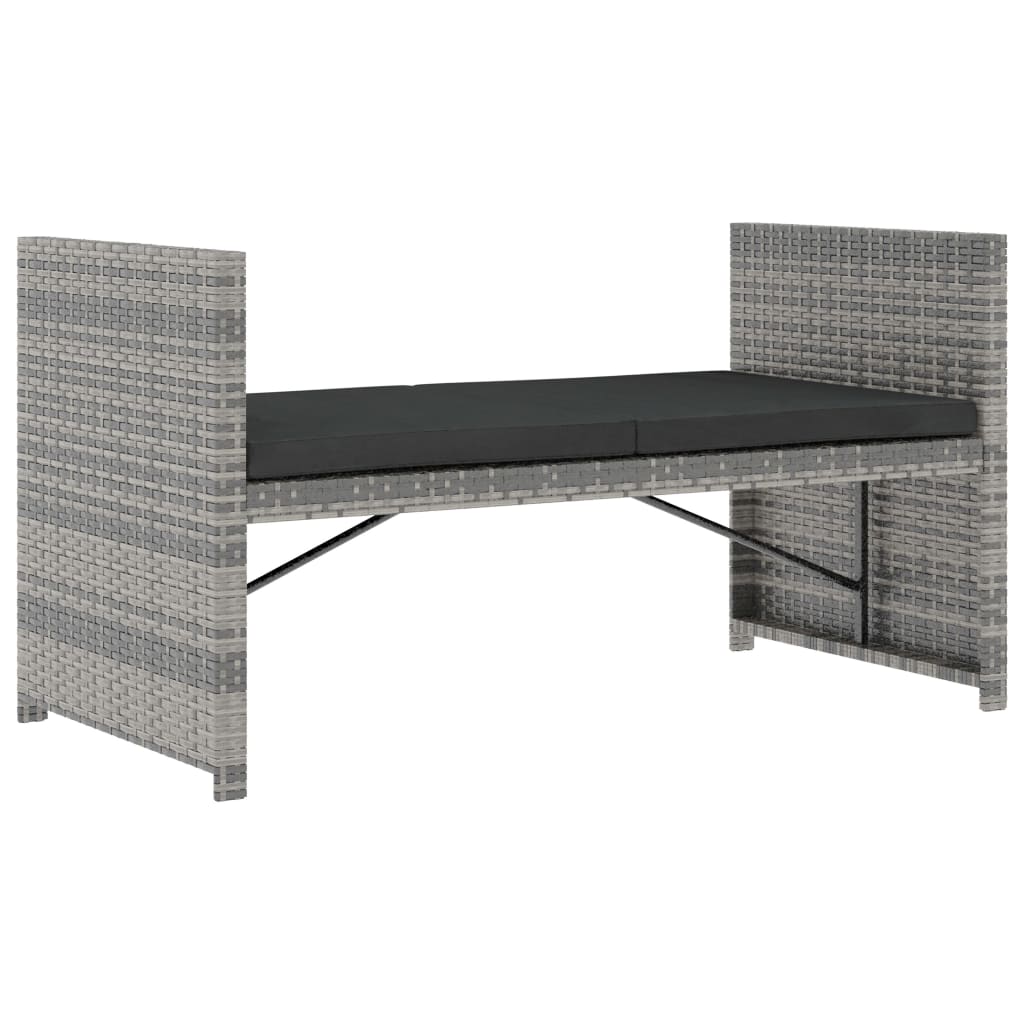 5-tlg. Garten-Lounge-Set mit Auflagen Poly Rattan Grau - Pazzar.ch