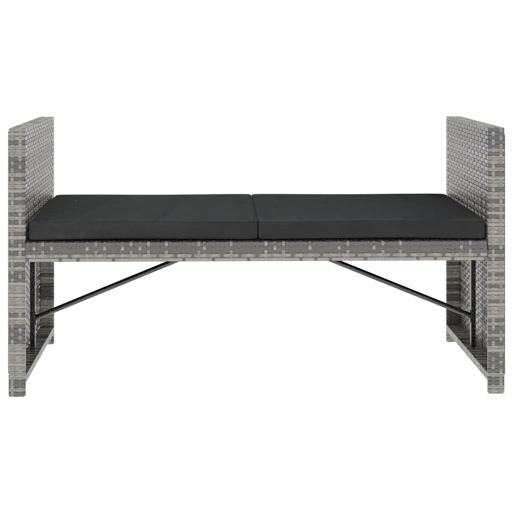 5-tlg. Garten-Lounge-Set mit Auflagen Poly Rattan Grau - Pazzar.ch