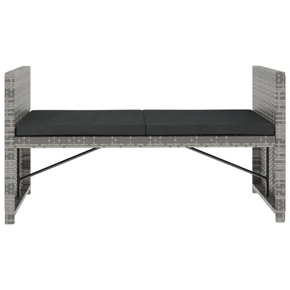 5-tlg. Garten-Lounge-Set mit Auflagen Poly Rattan Grau - Pazzar.ch