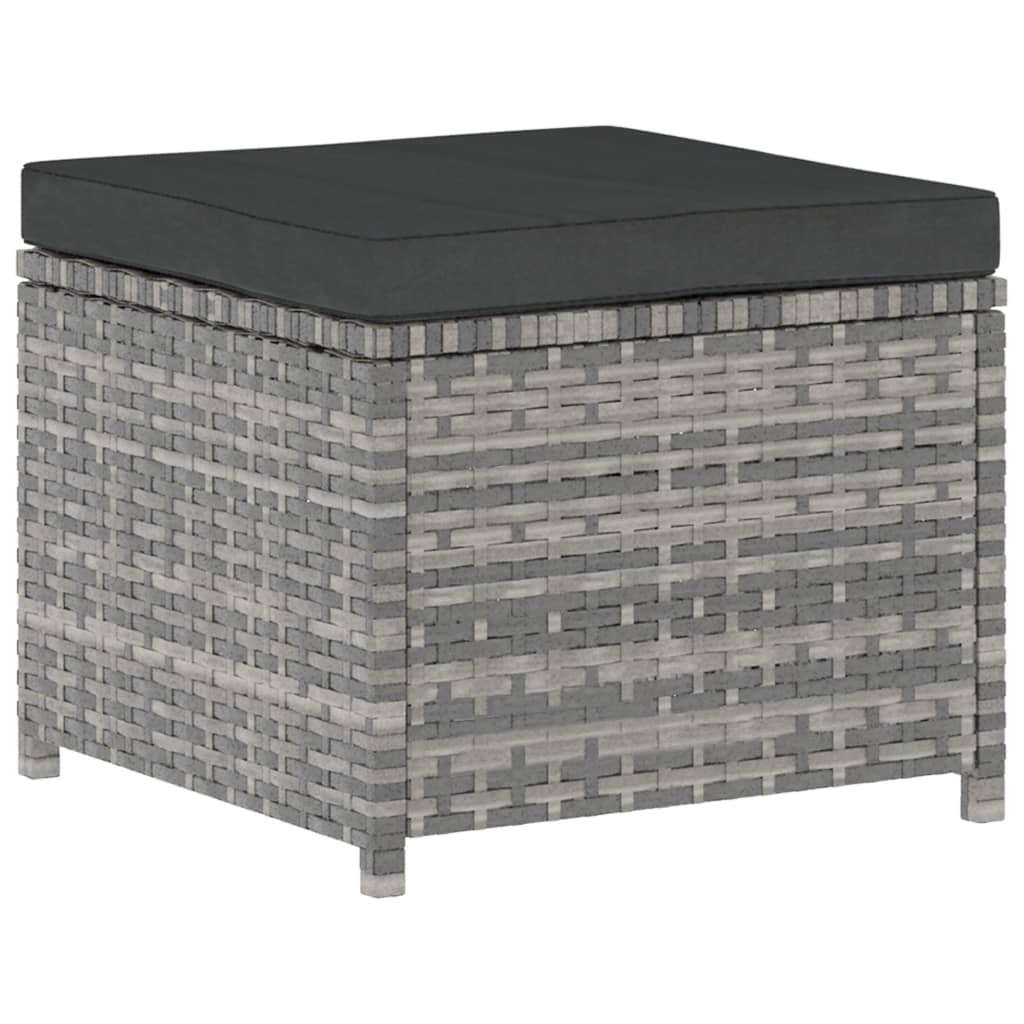 5-tlg. Garten-Lounge-Set mit Auflagen Poly Rattan Grau - Pazzar.ch