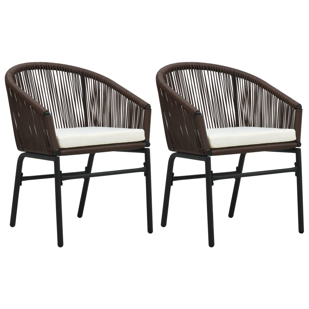 Gartenstühle 2 Stk. Braun PE-Rattan - Pazzar.ch