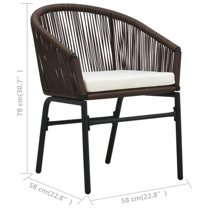 Gartenstühle 2 Stk. Braun PE-Rattan - Pazzar.ch