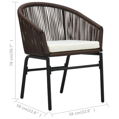 3-tlg. Bistro-Set mit Kissen PE-Rattan Braun - Pazzar.ch