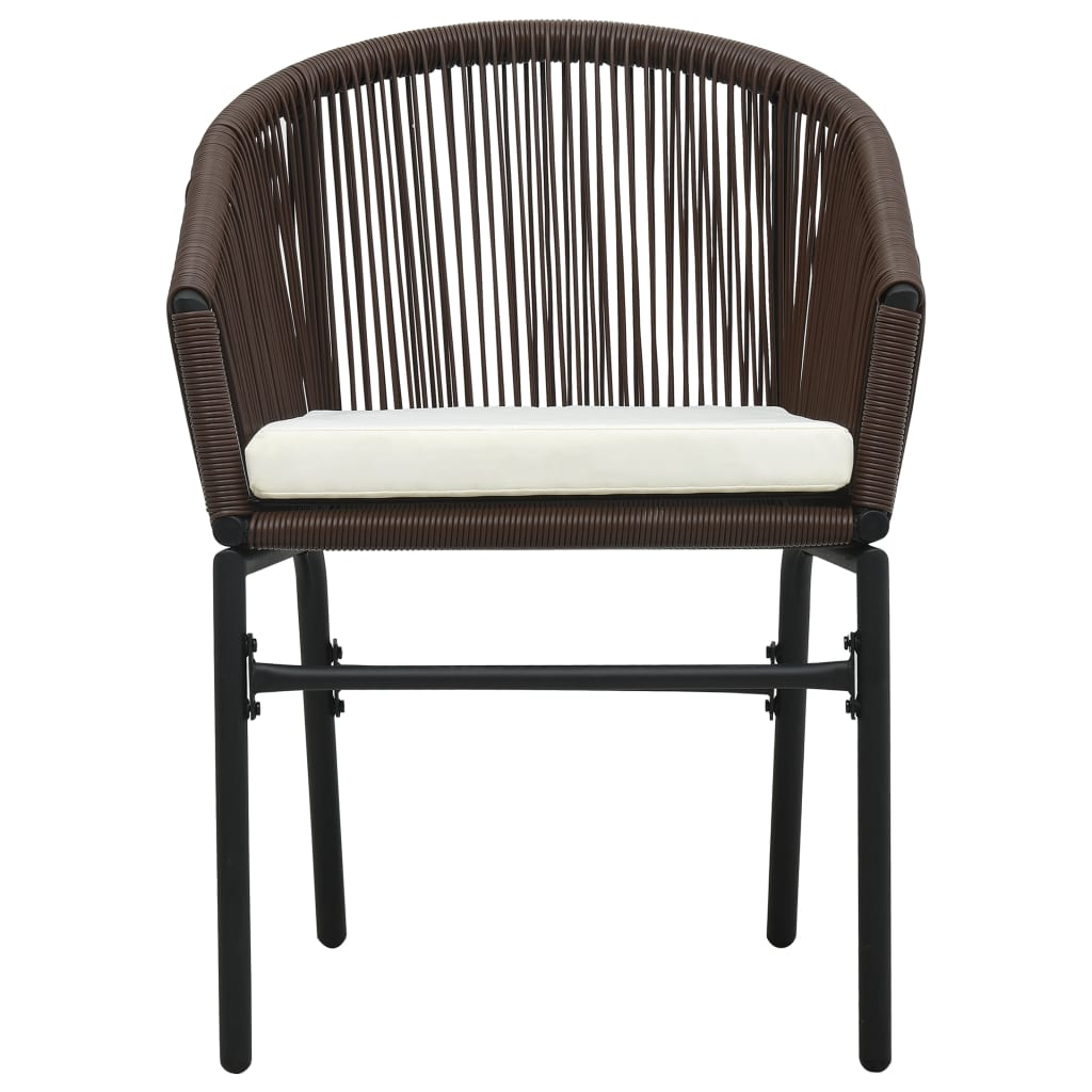 3-tlg. Bistro-Set mit Kissen PE-Rattan Braun - Pazzar.ch