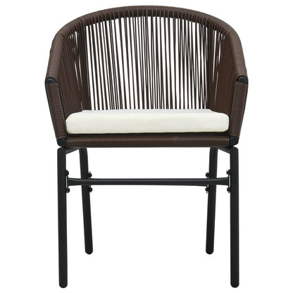 3-tlg. Bistro-Set mit Kissen PE-Rattan Braun - Pazzar.ch