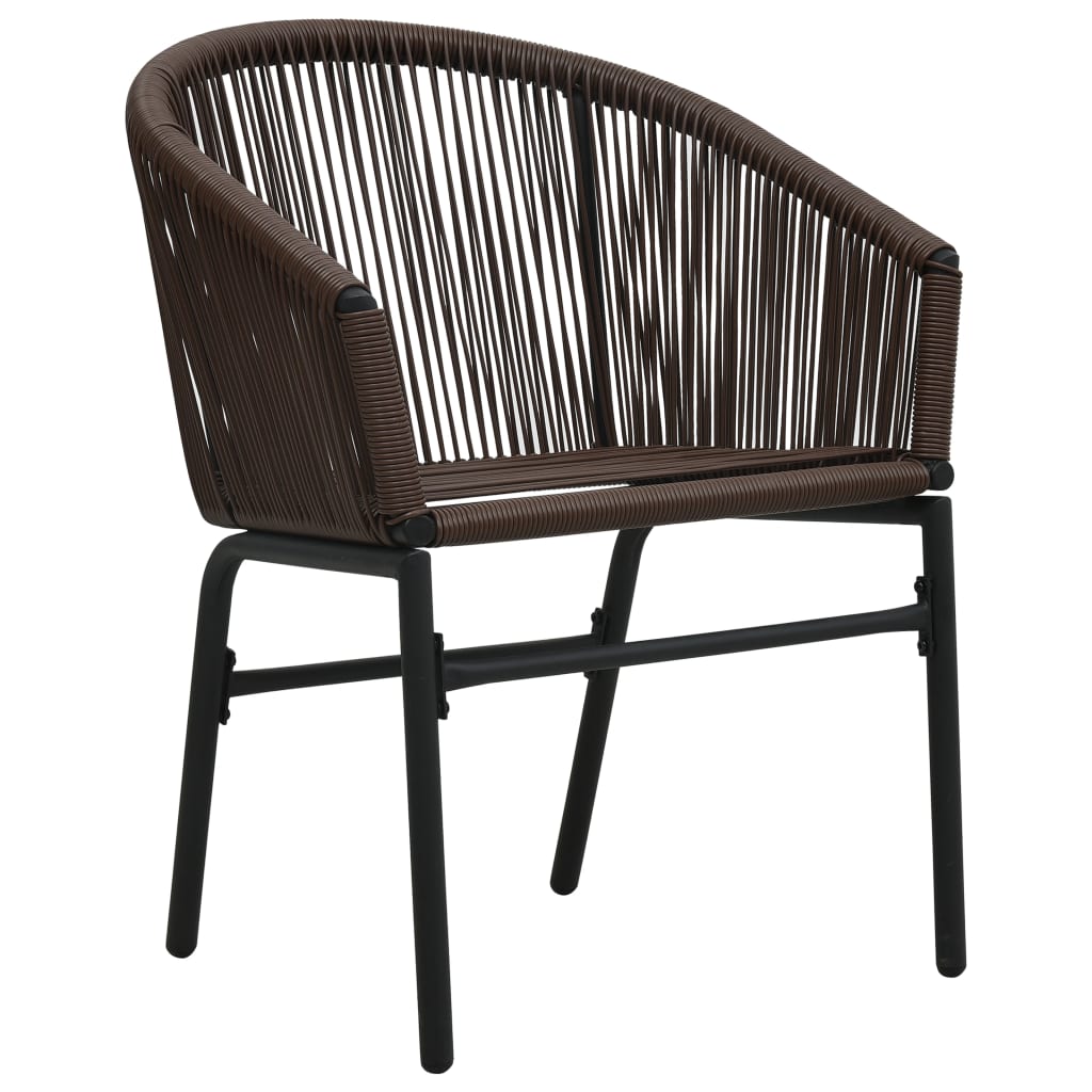 3-tlg. Bistro-Set mit Kissen PE-Rattan Braun - Pazzar.ch