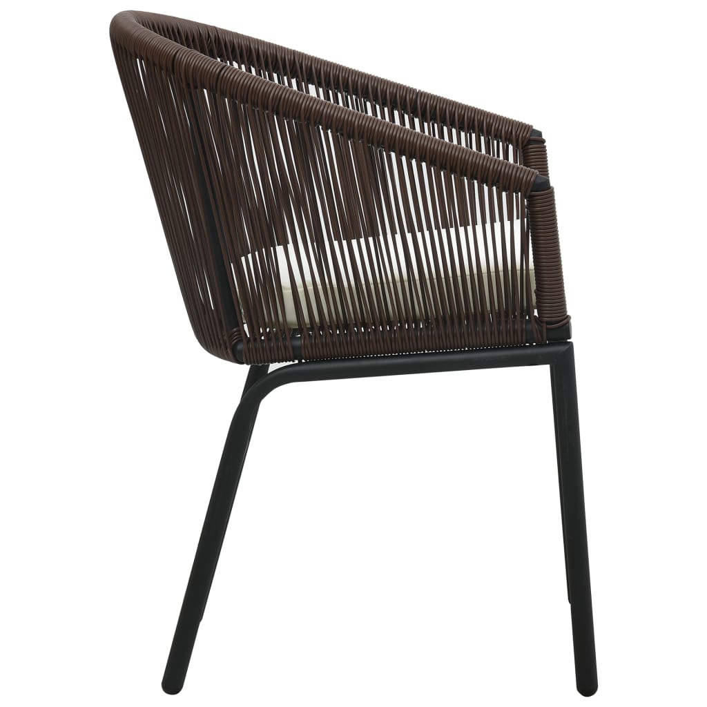 3-tlg. Bistro-Set mit Kissen PE-Rattan Braun - Pazzar.ch