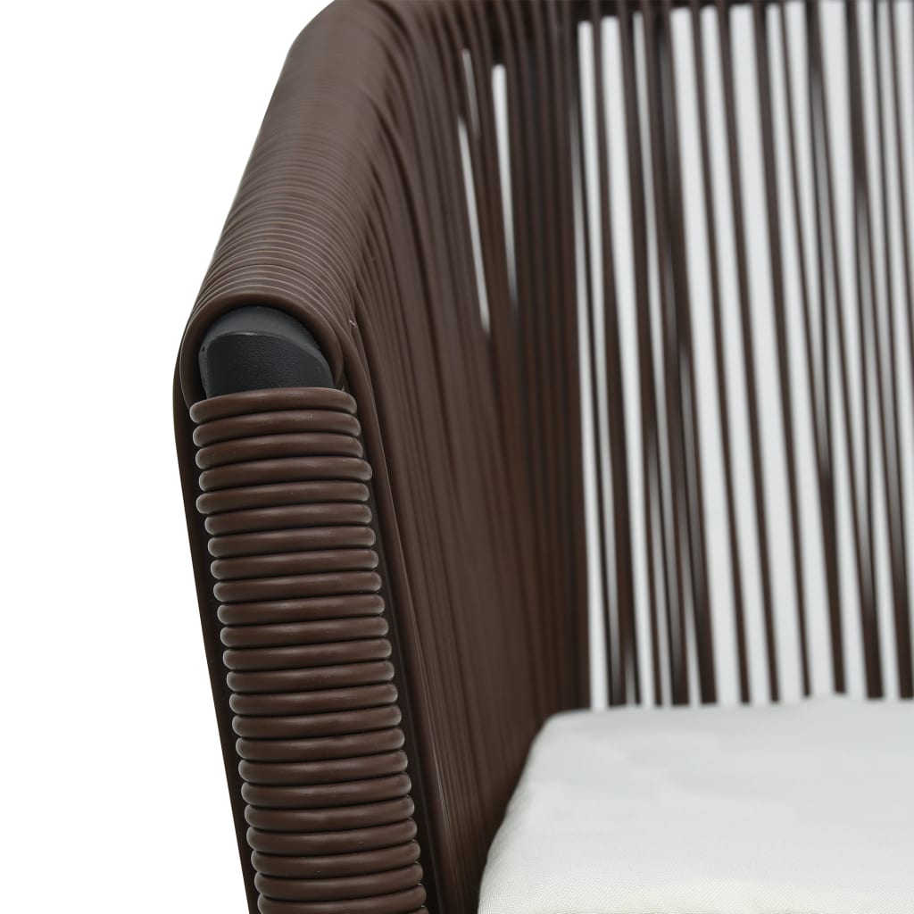 3-tlg. Bistro-Set mit Kissen PE-Rattan Braun - Pazzar.ch