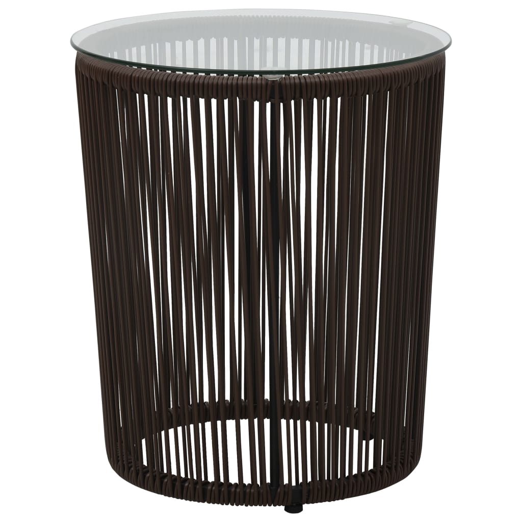 3-tlg. Bistro-Set mit Kissen PE-Rattan Braun - Pazzar.ch