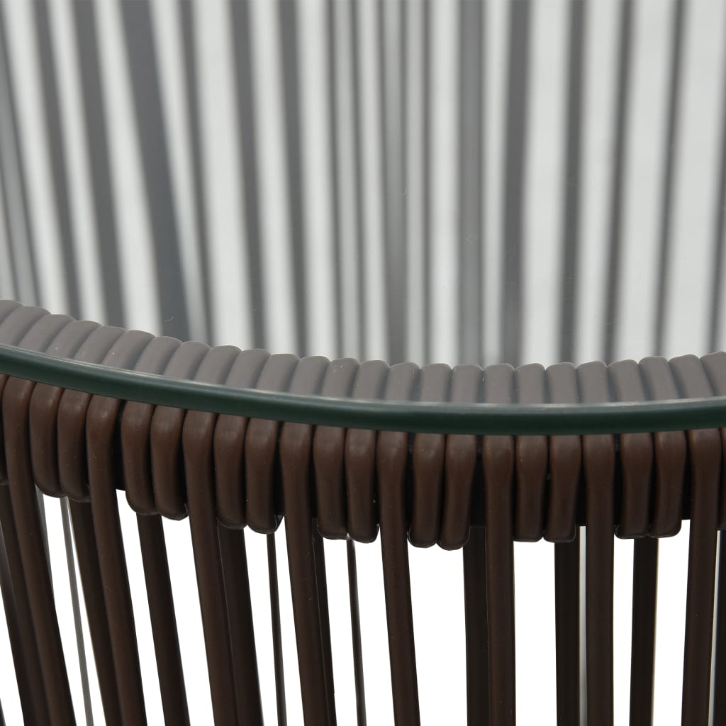 3-tlg. Bistro-Set mit Kissen PE-Rattan Braun - Pazzar.ch