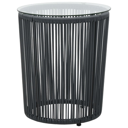 3-tlg. Bistro-Set mit Kissen PE-Rattan Grau - Pazzar.ch