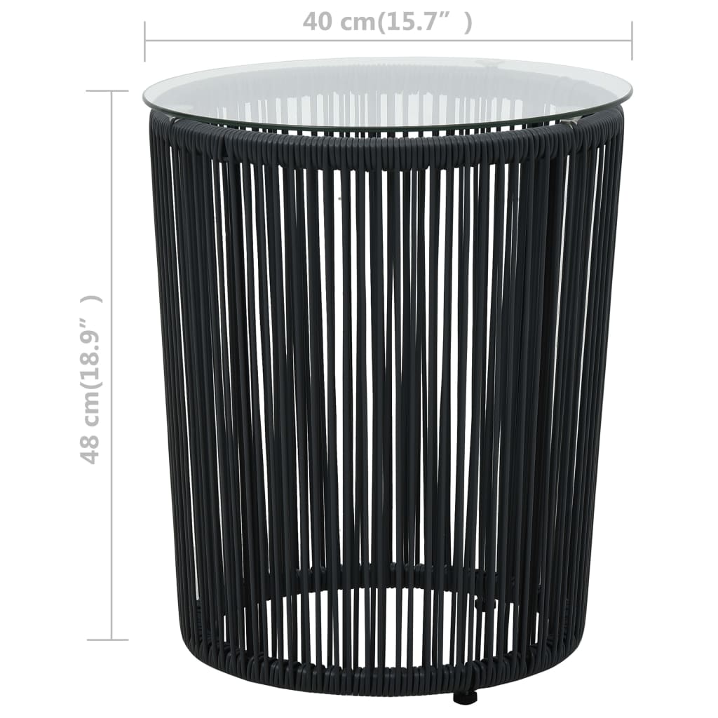 3-tlg. Bistro-Set mit Kissen PE-Rattan Grau - Pazzar.ch