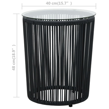 3-tlg. Bistro-Set mit Kissen PE-Rattan Grau - Pazzar.ch