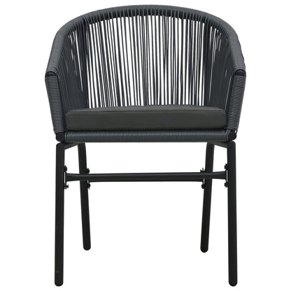3-tlg. Bistro-Set mit Kissen PE-Rattan Grau - Pazzar.ch