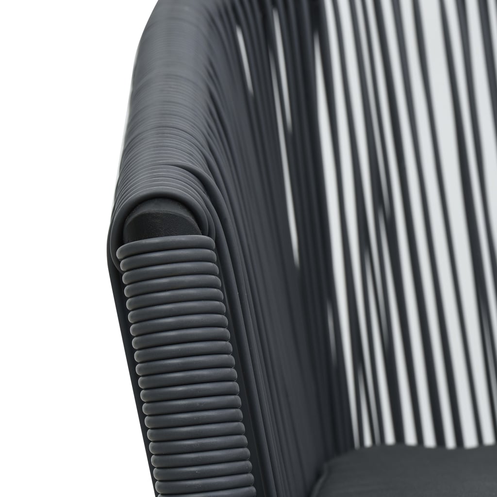 3-tlg. Bistro-Set mit Kissen PE-Rattan Grau - Pazzar.ch