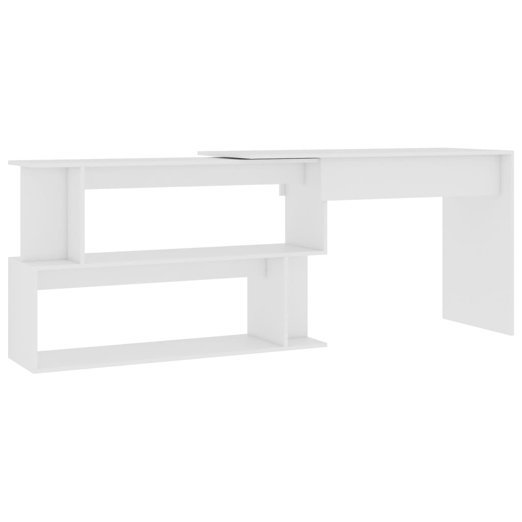 Eckschreibtisch Weiß 200x50x76 cm Holzwerkstoff - Pazzar.ch
