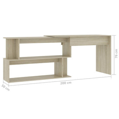 Eckschreibtisch Sonoma-Eiche 200x50x76 cm Holzwerkstoff - Pazzar.ch