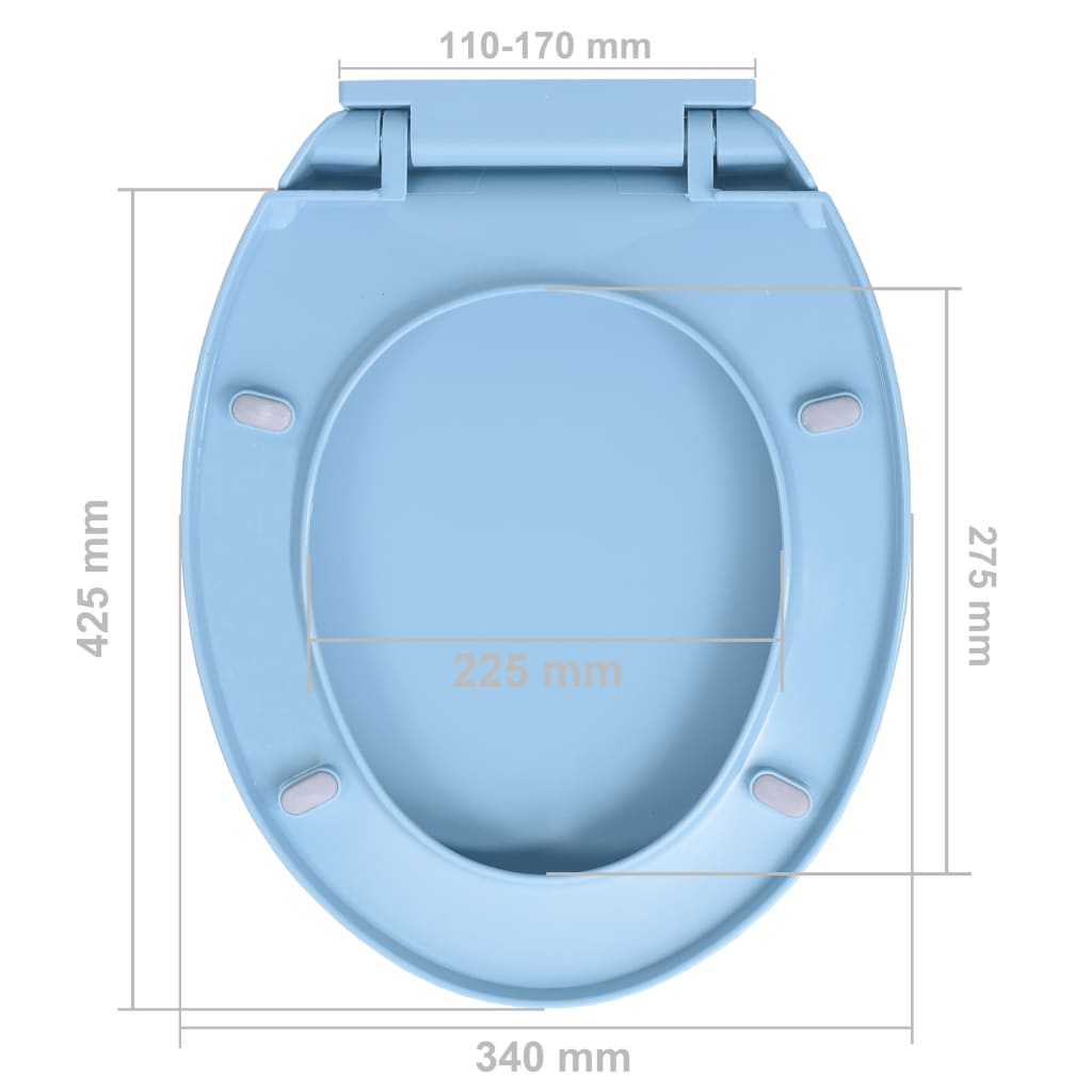 Toilettensitz mit Absenkautomatik Blau Oval - Pazzar.ch