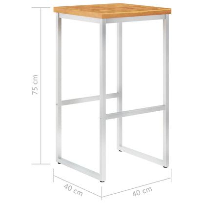 Barhocker 4 Stk. Massivholz Akazie und Edelstahl - Pazzar.ch