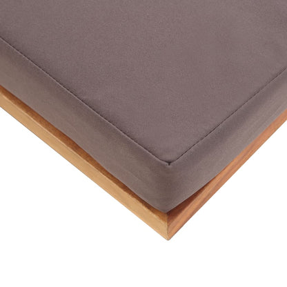 Fußablage mit Auflage 66×66×36 cm Akazien Massivholz Dunkelgrau - Pazzar.ch