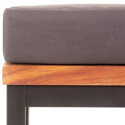 Fußablage mit Auflage 66×66×36 cm Akazien Massivholz Dunkelgrau - Pazzar.ch