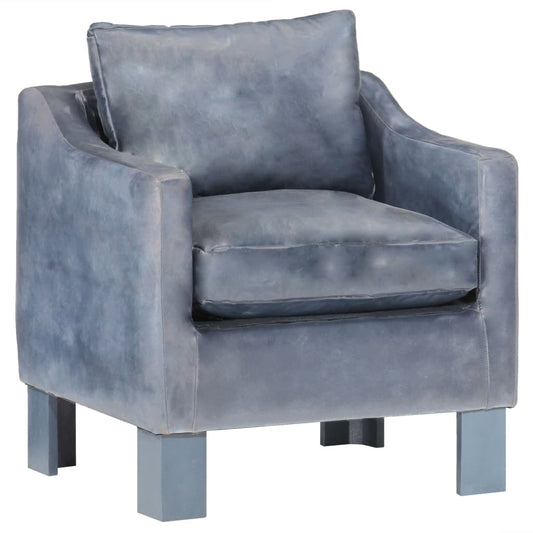 Sessel Grau Echtleder - Pazzar.ch