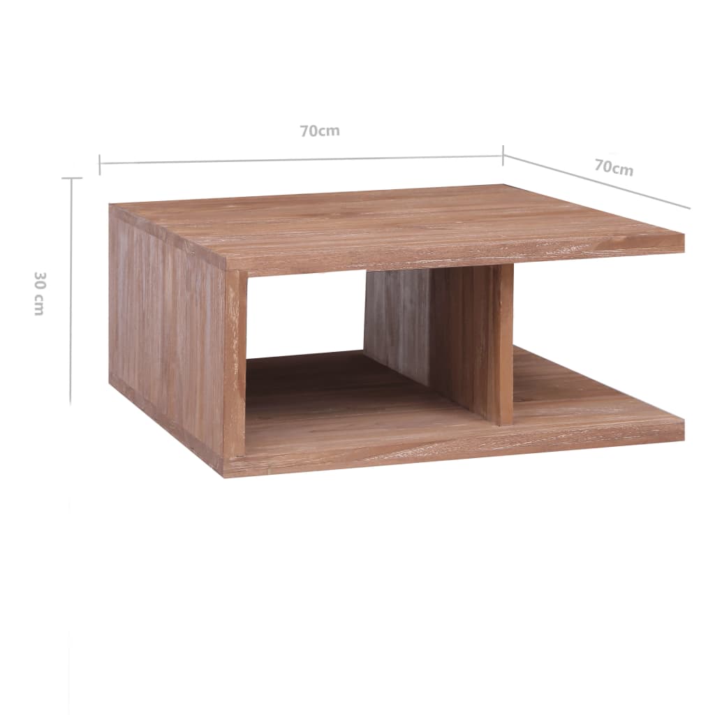 Couchtisch 70 x 70 x 30 cm Massivholz Teak - Pazzar.ch