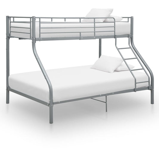 Etagenbettgestell Grau Metall 140x200 cm/90x200 cm - Pazzar.ch