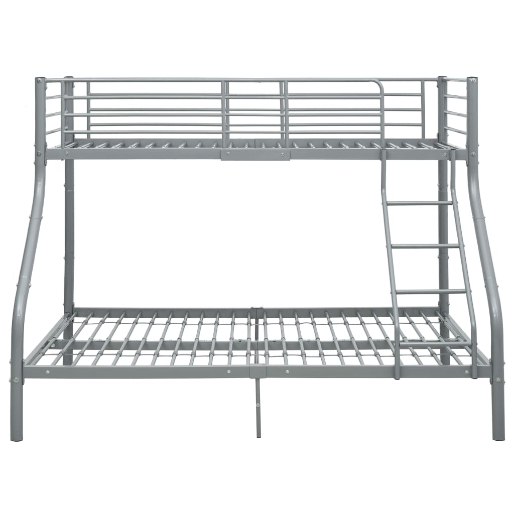 Etagenbettgestell Grau Metall 140x200 cm/90x200 cm