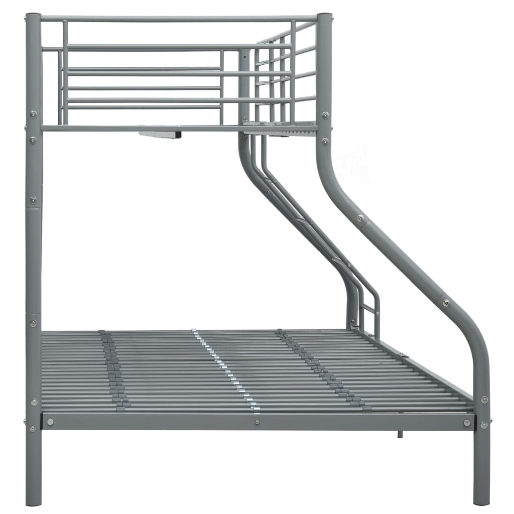 Etagenbettgestell Grau Metall 140x200 cm/90x200 cm