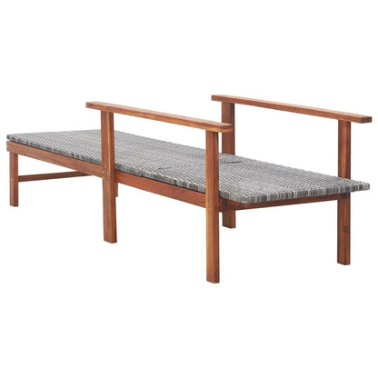 Sonnenliege Poly Rattan und Akazie Massivholz Grau - Pazzar.ch