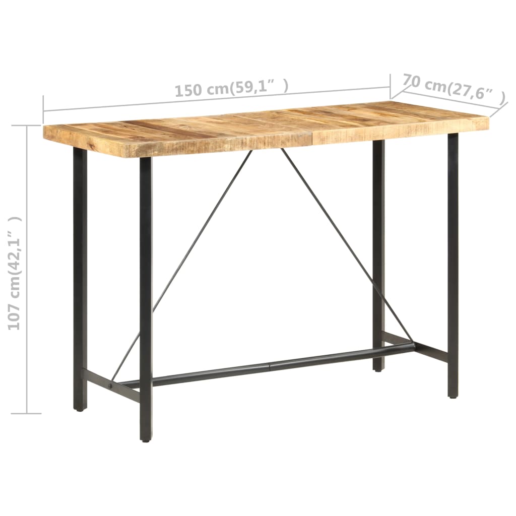 Bartisch 150x70x107 cm Raues Mangoholz - Pazzar.ch