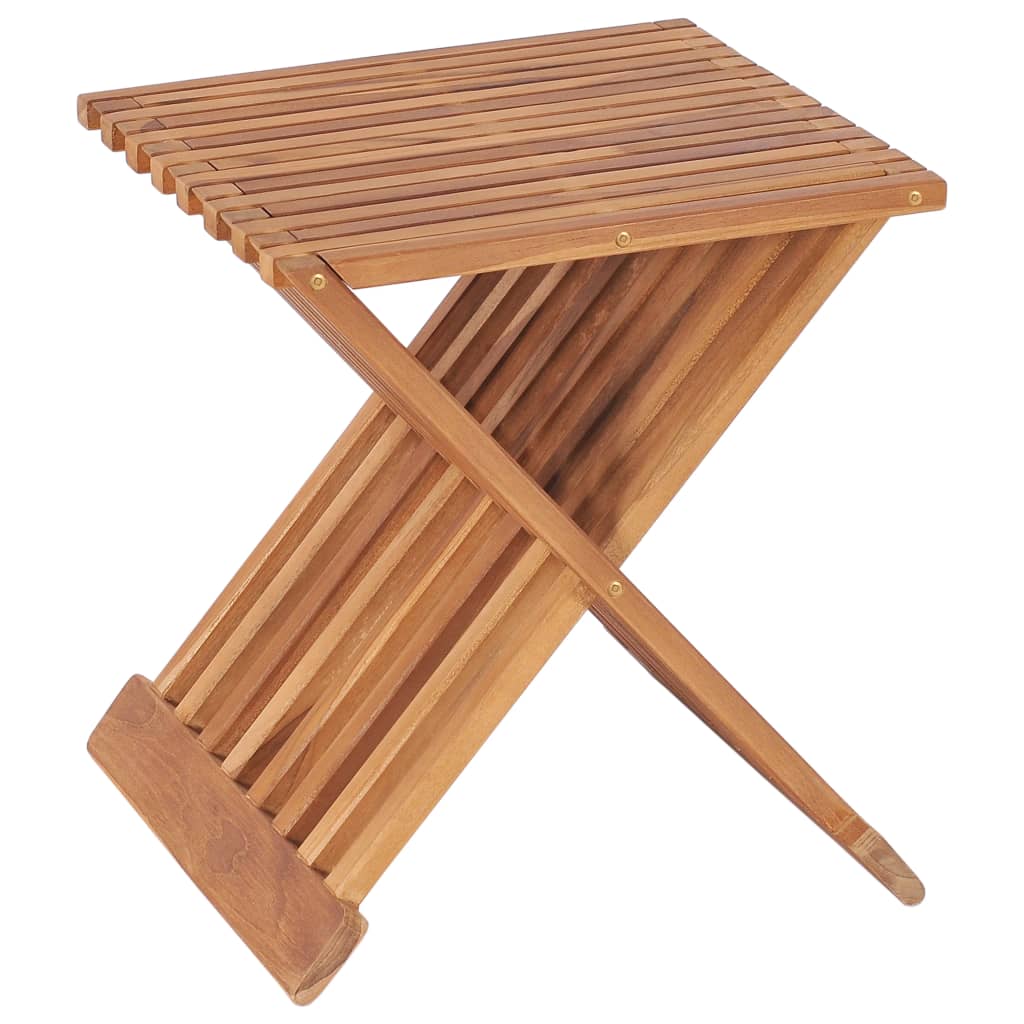 Klappbarer Hocker 40×32×45 cm Massivholz Teak - Pazzar.ch