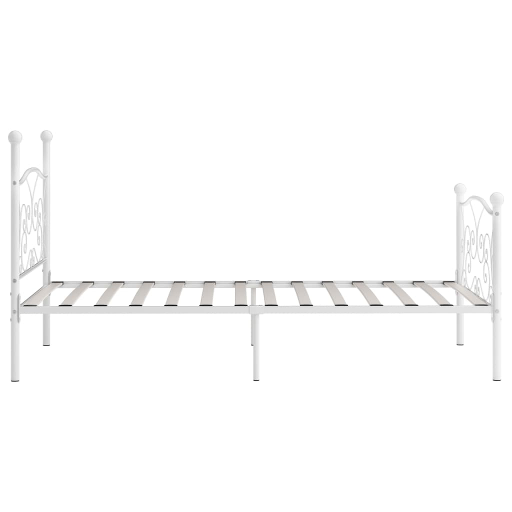 Bettgestell mit Lattenrost Weiß Metall 90 x 200 cm - Pazzar.ch