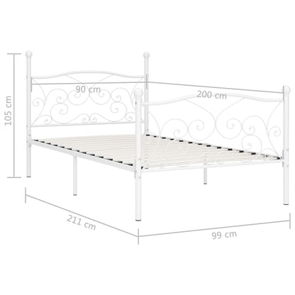 Bettgestell mit Lattenrost Weiß Metall 90 x 200 cm - Pazzar.ch