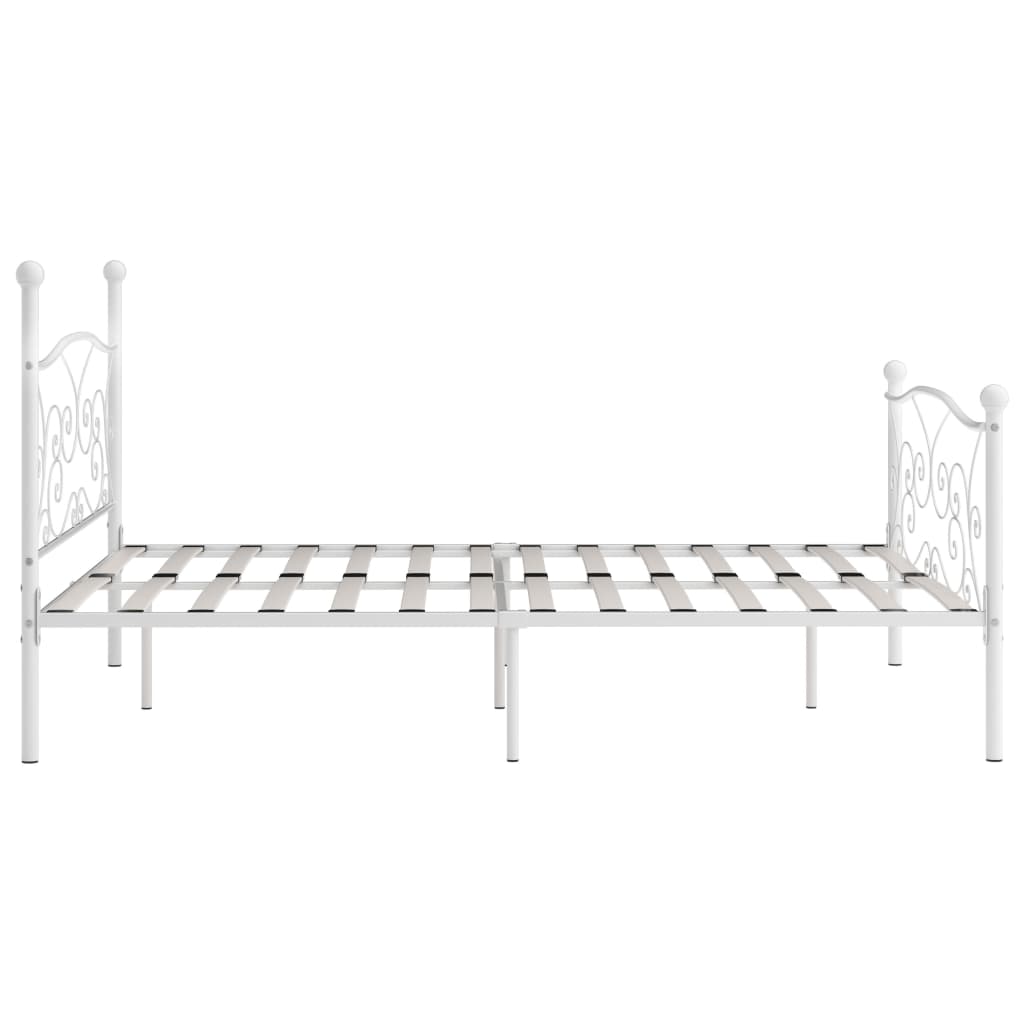Bettgestell mit Lattenrost Weiß Metall 200 × 200 cm - Pazzar.ch